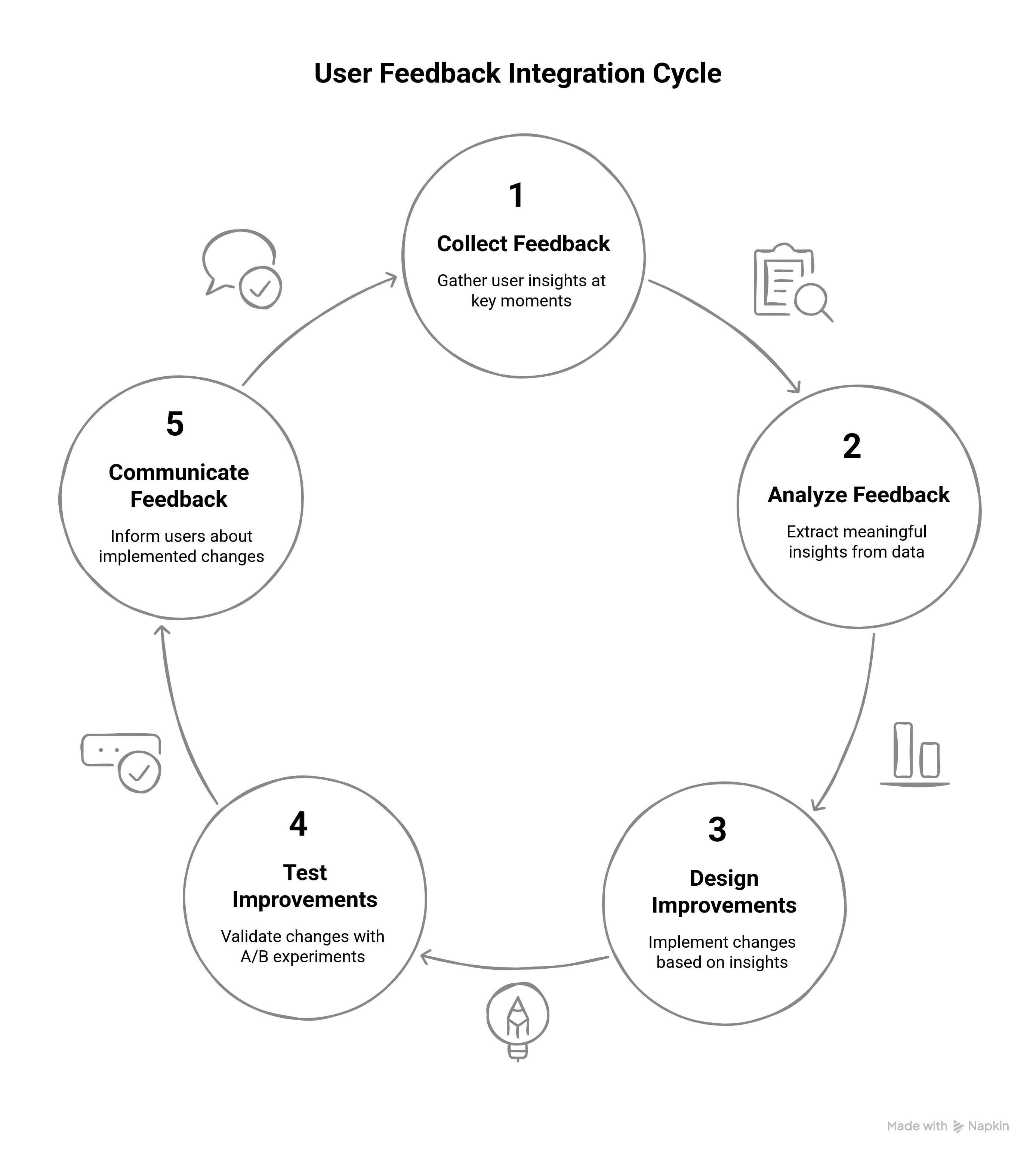 Graphic showing the user feedback integration cycle